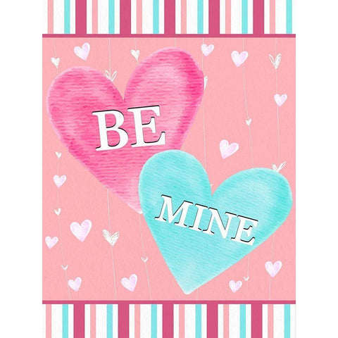 Be Mine Black Modern Wood Framed Art Print with Double Matting by Allen, Kimberly