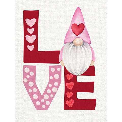 Gnome Love Black Modern Wood Framed Art Print by Allen, Kimberly