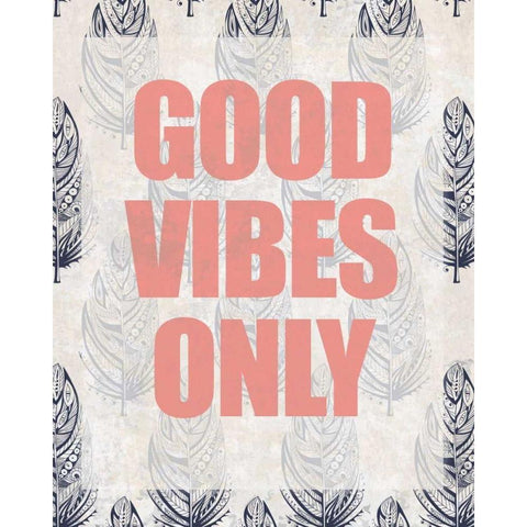 Good Vibes Only Gold Ornate Wood Framed Art Print with Double Matting by Allen, Kimberly
