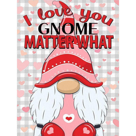 Love Gnome Gold Ornate Wood Framed Art Print with Double Matting by Allen, Kimberly