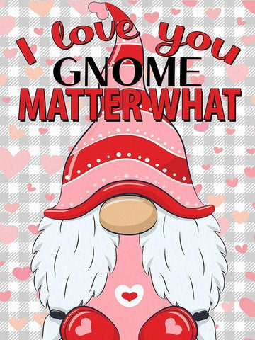 Love Gnome White Modern Wood Framed Art Print with Double Matting by Allen, Kimberly