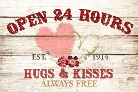 Open 24 Hours Black Ornate Wood Framed Art Print with Double Matting by Allen, Kimberly