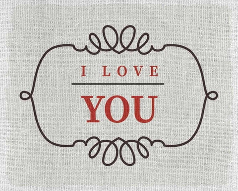 Love You White Modern Wood Framed Art Print with Double Matting by Allen, Kimberly