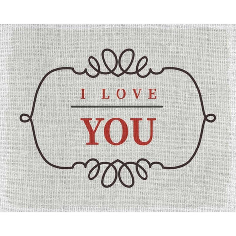 Love You Black Modern Wood Framed Art Print by Allen, Kimberly