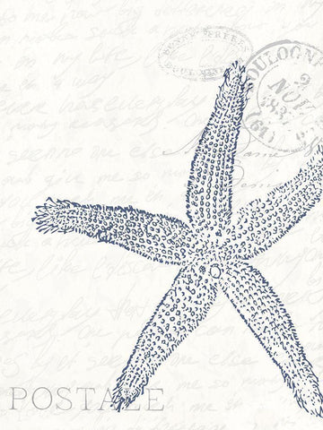 Seaside Card 4 Black Ornate Wood Framed Art Print with Double Matting by Allen, Kimberly