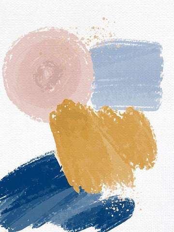 Abstract Strokes 2 White Modern Wood Framed Art Print with Double Matting by Allen, Kimberly
