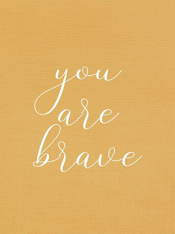 You are Brave White Modern Wood Framed Art Print with Double Matting by Allen, Kimberly