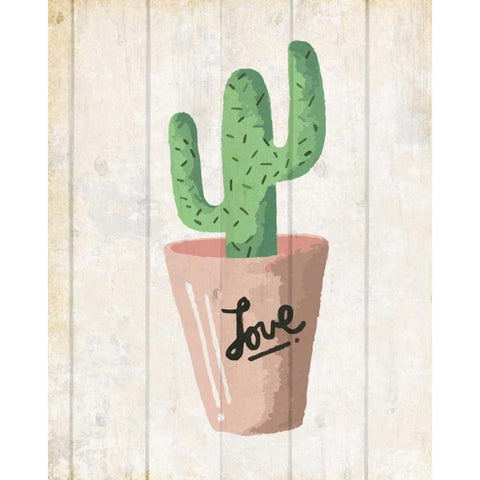 Love Cactus 1 Gold Ornate Wood Framed Art Print with Double Matting by Allen, Kimberly