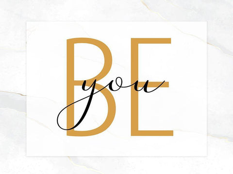 Be 1 White Modern Wood Framed Art Print with Double Matting by Allen, Kimberly