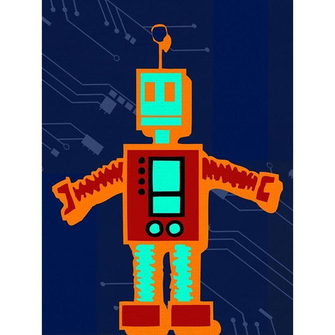 I Robot 2 Black Modern Wood Framed Art Print with Double Matting by Allen, Kimberly