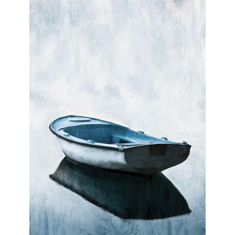 Across The Blue Black Modern Wood Framed Art Print with Double Matting by Allen, Kimberly