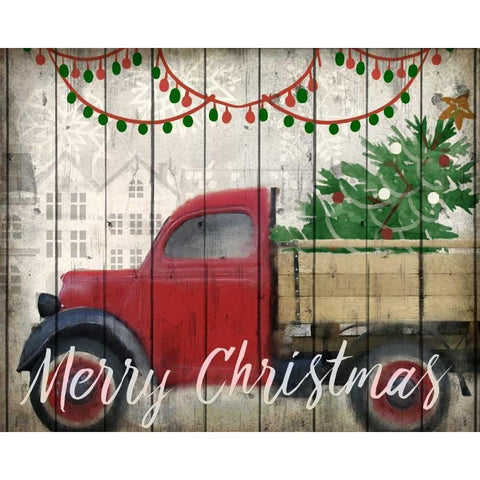 Christmas Delivery Black Modern Wood Framed Art Print with Double Matting by Allen, Kimberly