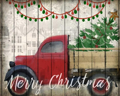 Christmas Delivery White Modern Wood Framed Art Print with Double Matting by Allen, Kimberly
