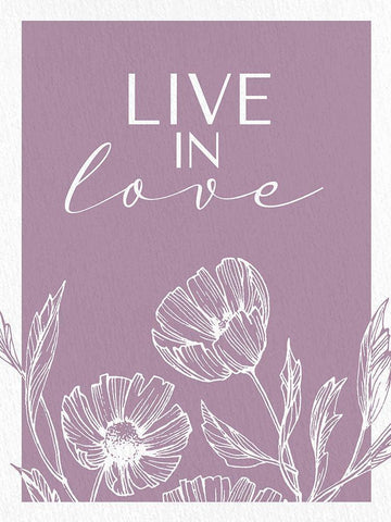 Live in Love White Modern Wood Framed Art Print with Double Matting by Allen, Kimberly