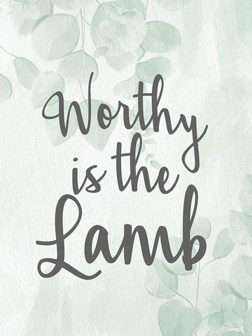 Worthy is the Lamb Black Ornate Wood Framed Art Print with Double Matting by Allen, Kimberly