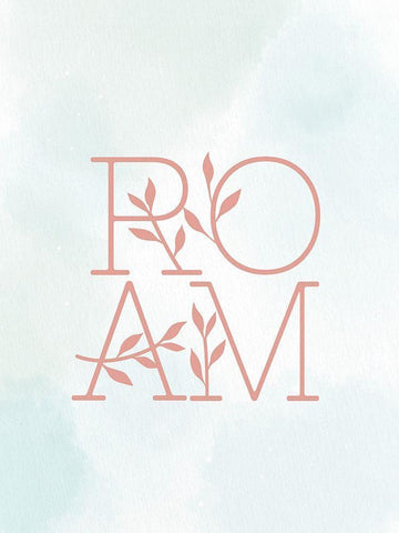 Roam Leaves White Modern Wood Framed Art Print with Double Matting by Allen, Kimberly