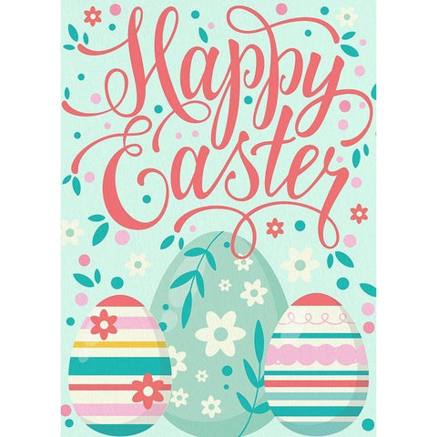 Happy Easter Eggs Black Modern Wood Framed Art Print with Double Matting by Allen, Kimberly