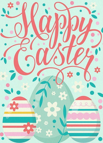 Happy Easter Eggs Black Ornate Wood Framed Art Print with Double Matting by Allen, Kimberly