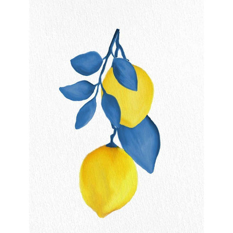 Lemon Vine 2 White Modern Wood Framed Art Print by Allen, Kimberly