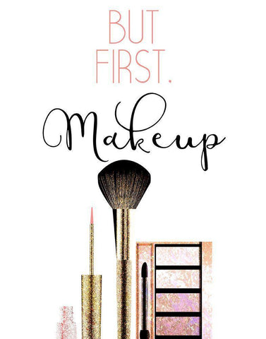 But First 1 White Modern Wood Framed Art Print with Double Matting by Allen, Kimberly