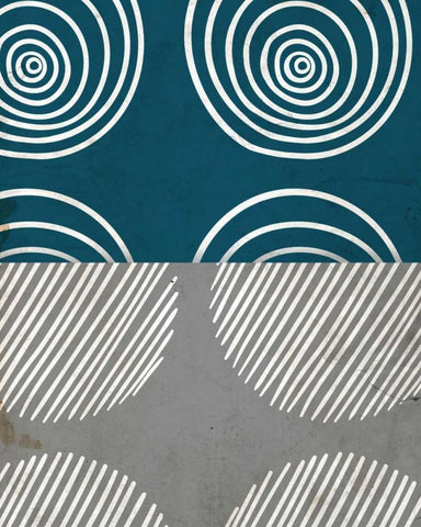 Teal Shapes 1 Black Ornate Wood Framed Art Print with Double Matting by Allen, Kimberly