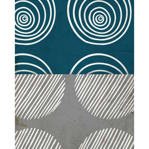 Teal Shapes 1 Black Modern Wood Framed Art Print by Allen, Kimberly