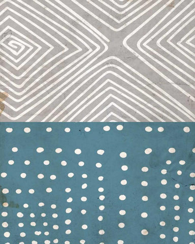 Teal Shapes 2 Black Ornate Wood Framed Art Print with Double Matting by Allen, Kimberly