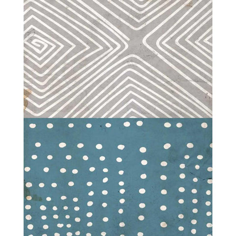 Teal Shapes 2 Black Modern Wood Framed Art Print with Double Matting by Allen, Kimberly