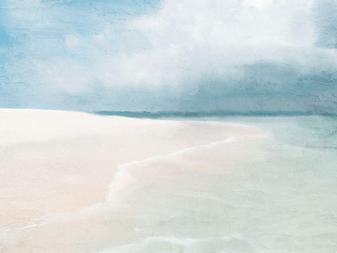 Stormy Beach White Modern Wood Framed Art Print with Double Matting by Allen, Kimberly