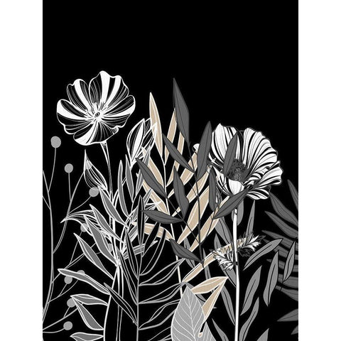 Floral Leaves 2 White Modern Wood Framed Art Print by Allen, Kimberly