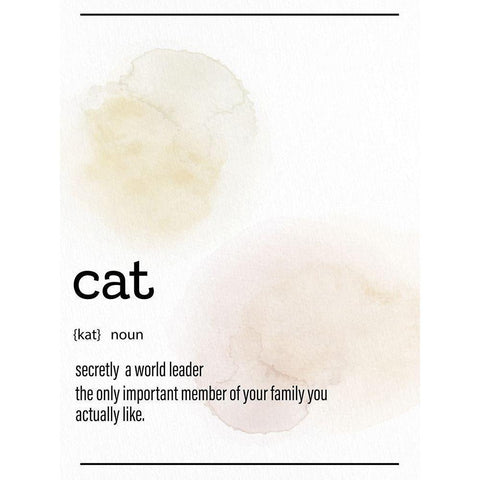 Cat Definition Black Modern Wood Framed Art Print by Allen, Kimberly
