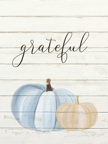 Grateful Pumpkins 1 White Modern Wood Framed Art Print with Double Matting by Allen, Kimberly