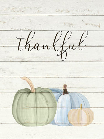 Grateful Pumpkins 2 White Modern Wood Framed Art Print with Double Matting by Allen, Kimberly