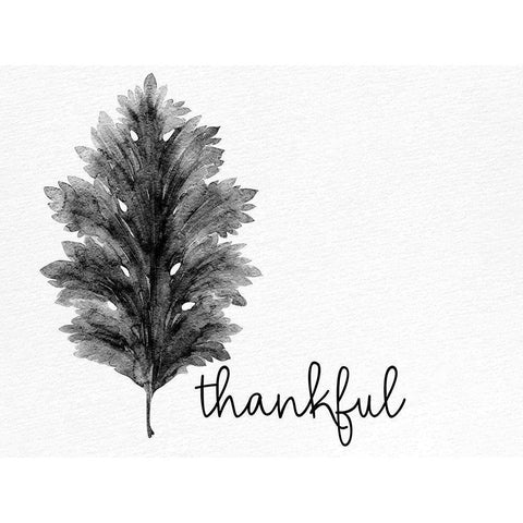 Thankful Black and White White Modern Wood Framed Art Print by Allen, Kimberly