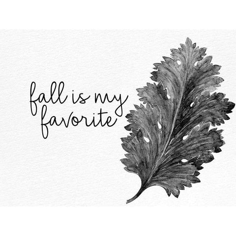 Fall is My Favorite Black and White Black Modern Wood Framed Art Print with Double Matting by Allen, Kimberly