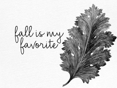 Fall is My Favorite Black and White Black Ornate Wood Framed Art Print with Double Matting by Allen, Kimberly