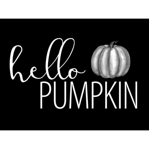 Hello Pumpkin Black and White White Modern Wood Framed Art Print by Allen, Kimberly