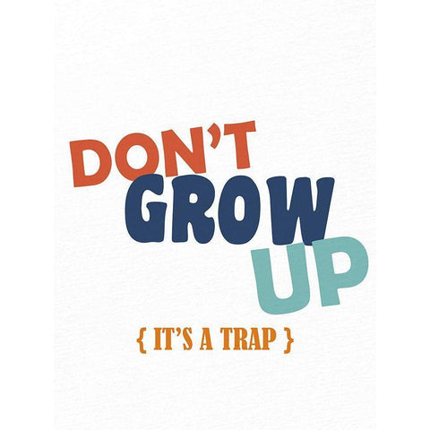 Dont Grow Up 2 Black Modern Wood Framed Art Print by Allen, Kimberly