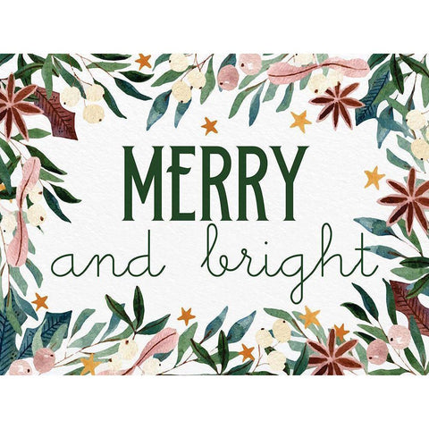 Merry and Bright Black Modern Wood Framed Art Print by Allen, Kimberly