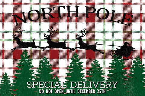 North Pole Black Ornate Wood Framed Art Print with Double Matting by Allen, Kimberly