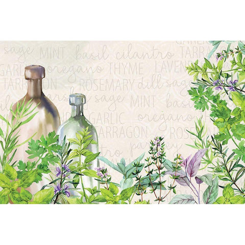 Fresh Herbs 5 Gold Ornate Wood Framed Art Print with Double Matting by Allen, Kimberly