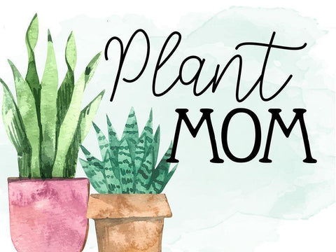 Plant Mom White Modern Wood Framed Art Print with Double Matting by Allen, Kimberly