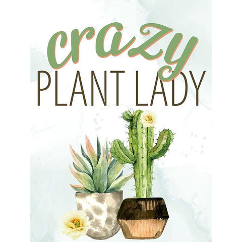 Crazy Plant Lady Gold Ornate Wood Framed Art Print with Double Matting by Allen, Kimberly