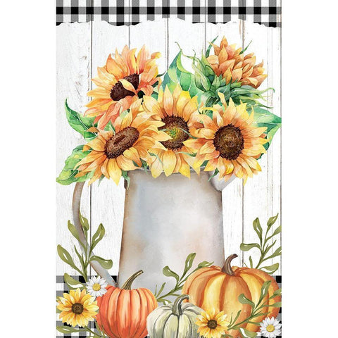 Autumn Floral Black Modern Wood Framed Art Print with Double Matting by Allen, Kimberly
