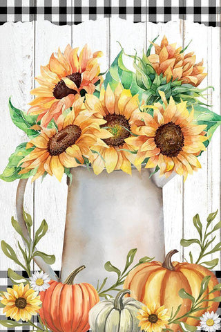 Autumn Floral Black Ornate Wood Framed Art Print with Double Matting by Allen, Kimberly