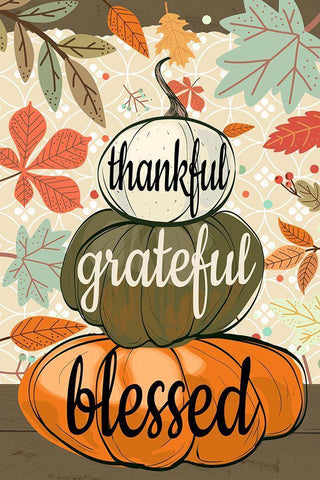 Thankful Grateful Blessed Black Ornate Wood Framed Art Print with Double Matting by Allen, Kimberly