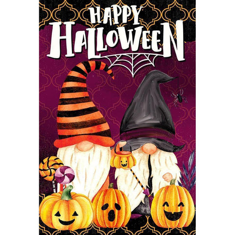 Halloween Gnomes Black Modern Wood Framed Art Print by Allen, Kimberly