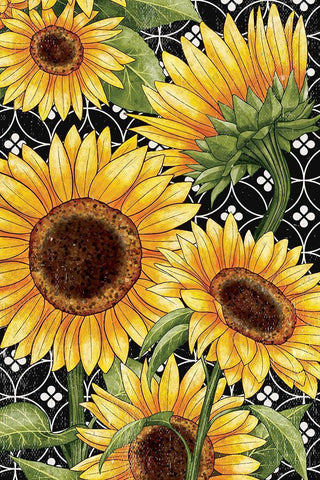 Sunflower Field White Modern Wood Framed Art Print with Double Matting by Allen, Kimberly