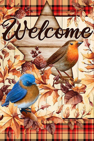 Autumn Song White Modern Wood Framed Art Print with Double Matting by Allen, Kimberly