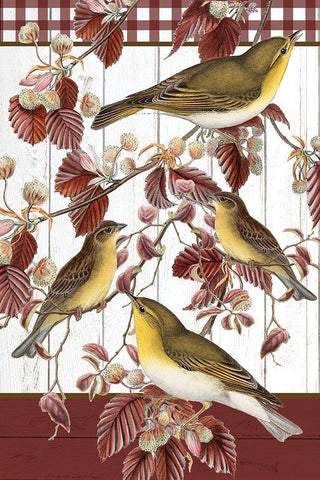 Fall Birds Black Ornate Wood Framed Art Print with Double Matting by Allen, Kimberly